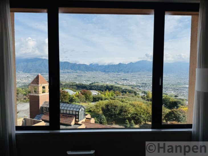 フルーツパーク富士屋の室内からの眺望