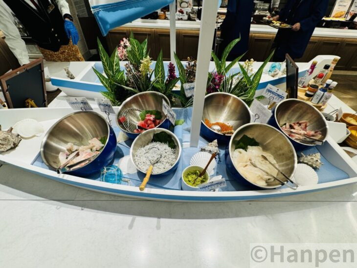 朝食ビュッフェの海鮮